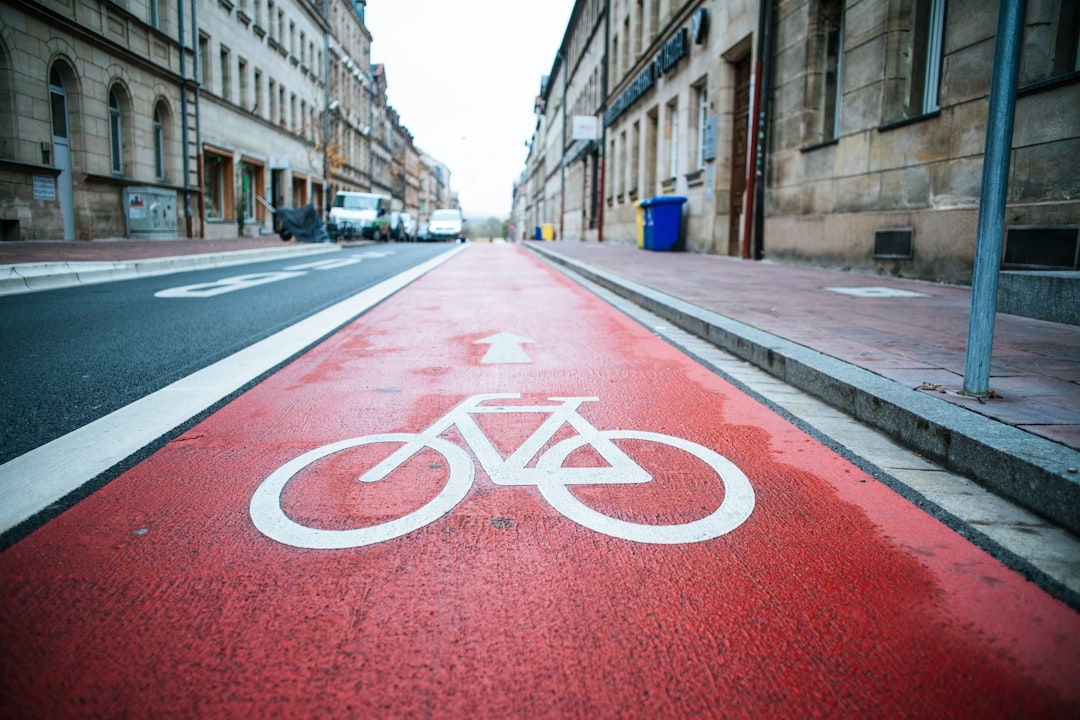 Cyclist navigating an urban street
